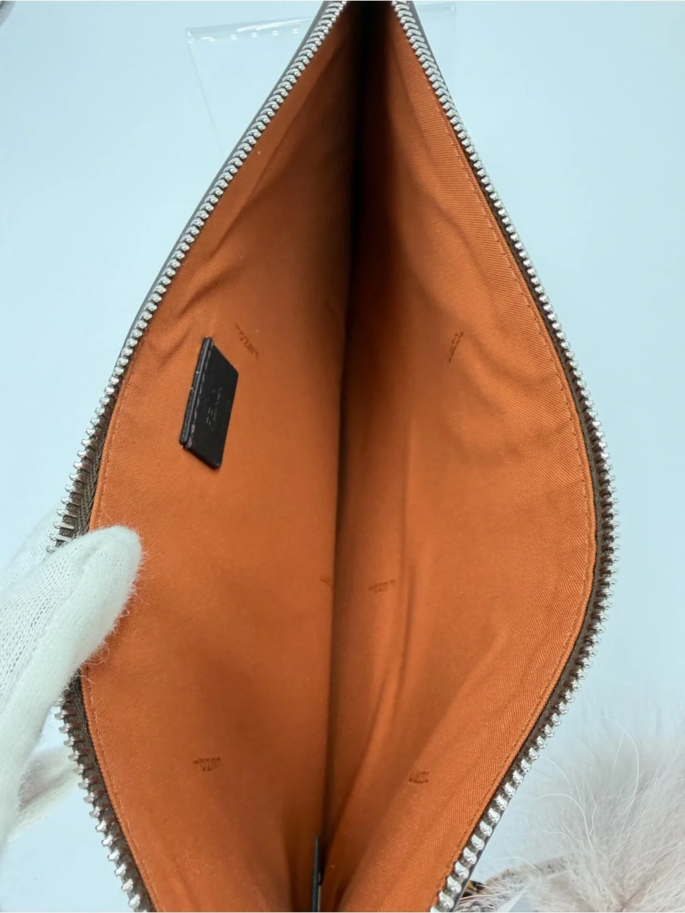 Fendi Limited Edition 100th Anniversary Leather Zip Pouch w/Squirrel Pom Charm🐿️ - Picture 7 of 15